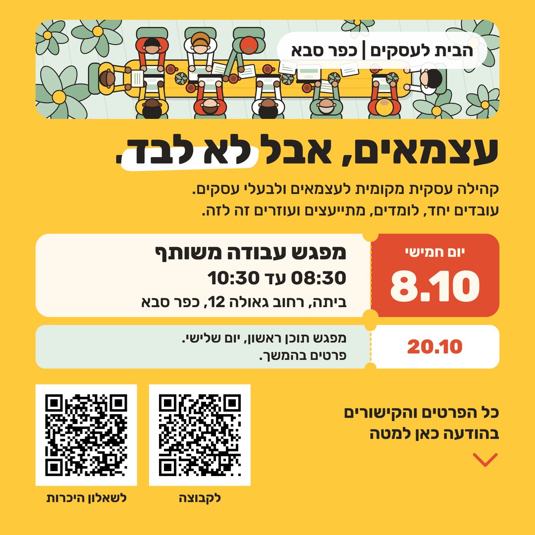 התמונה הפרסומית למפגש 8.10, גרסה נועזת על רקע צהוב
